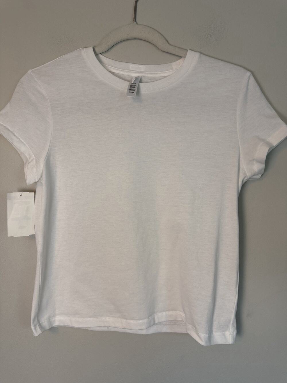 Skims White Sz Small Shrunken T-shirt Cotton NWT